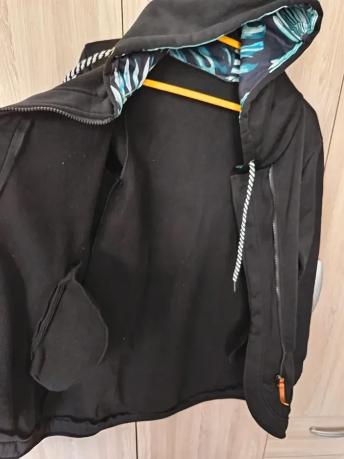 Veste sweat long à capuche asymétrique M - photo numéro 6