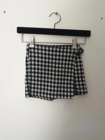 Jupe short carreaux vichy type flanelle A1219