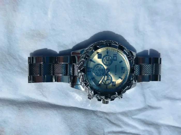 Montre homme métallique argentée reflets - photo numéro 4