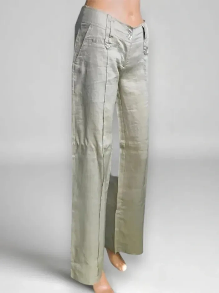 Pantalon neuf Agathe Velmont coupe flare jambe large ,taille basse ,100 % lin - photo numéro 5