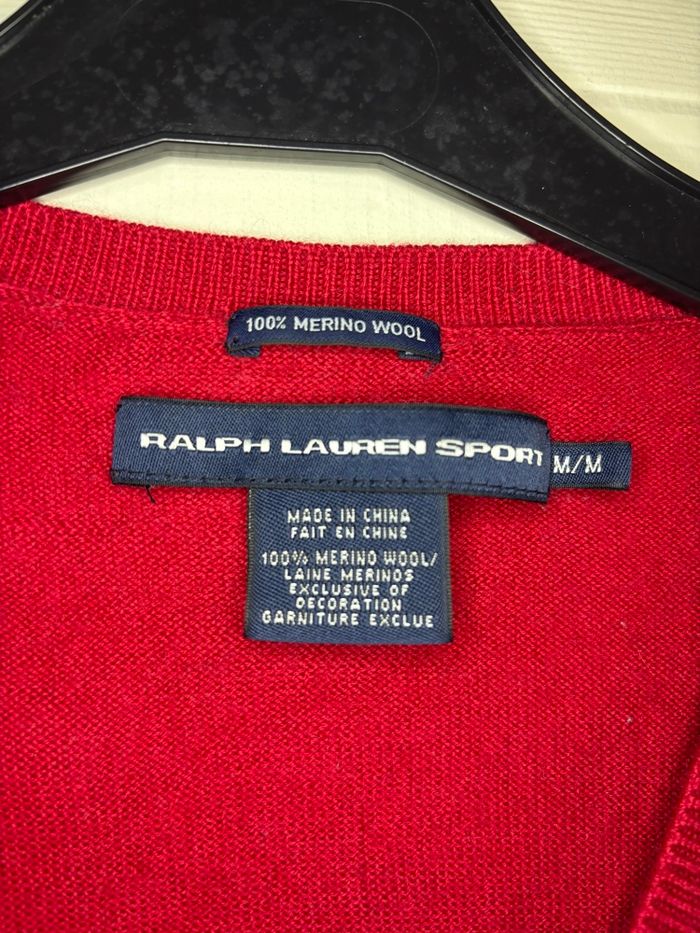 Pull Ralph Lauren Neuf Rouge/Bordeaux Logo Coloré - Taille M/38 - photo numéro 4