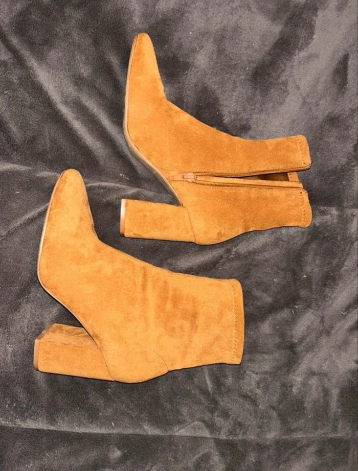 Bottes marron matière daim - photo numéro 4