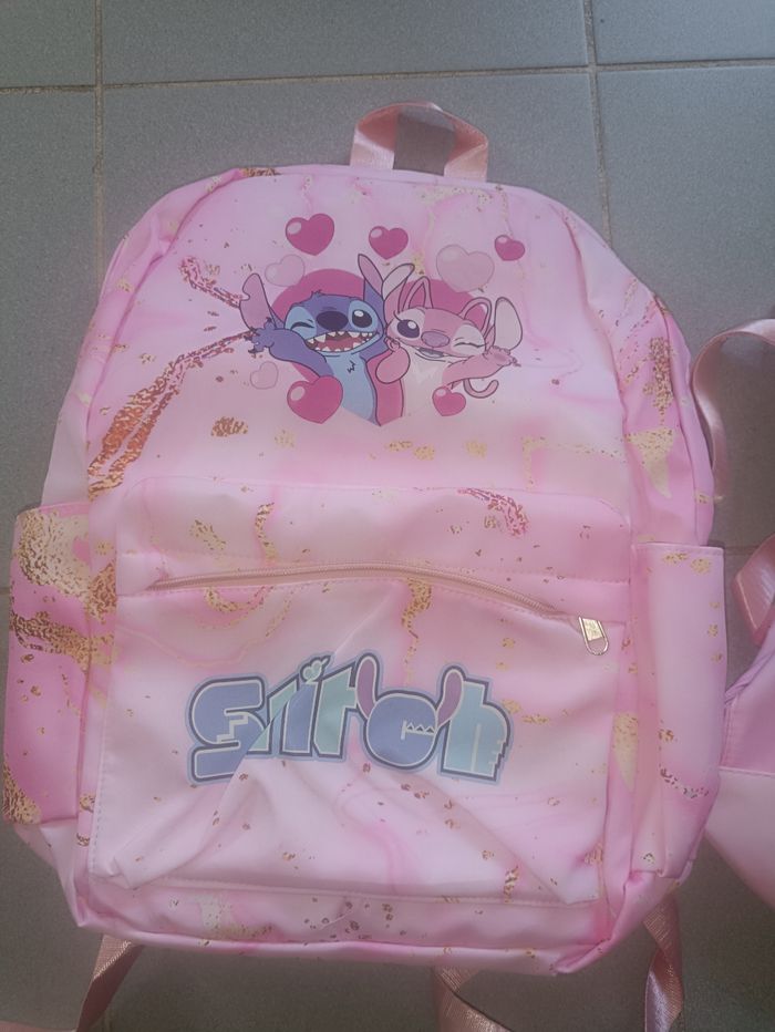 Trio sac à dos sac à main trousse Stitch - photo numéro 3