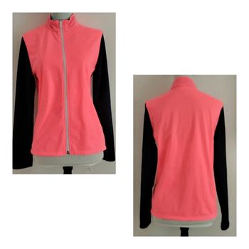 Veste zippée rose fluo et bleu marine Decathlon taille 12 ans