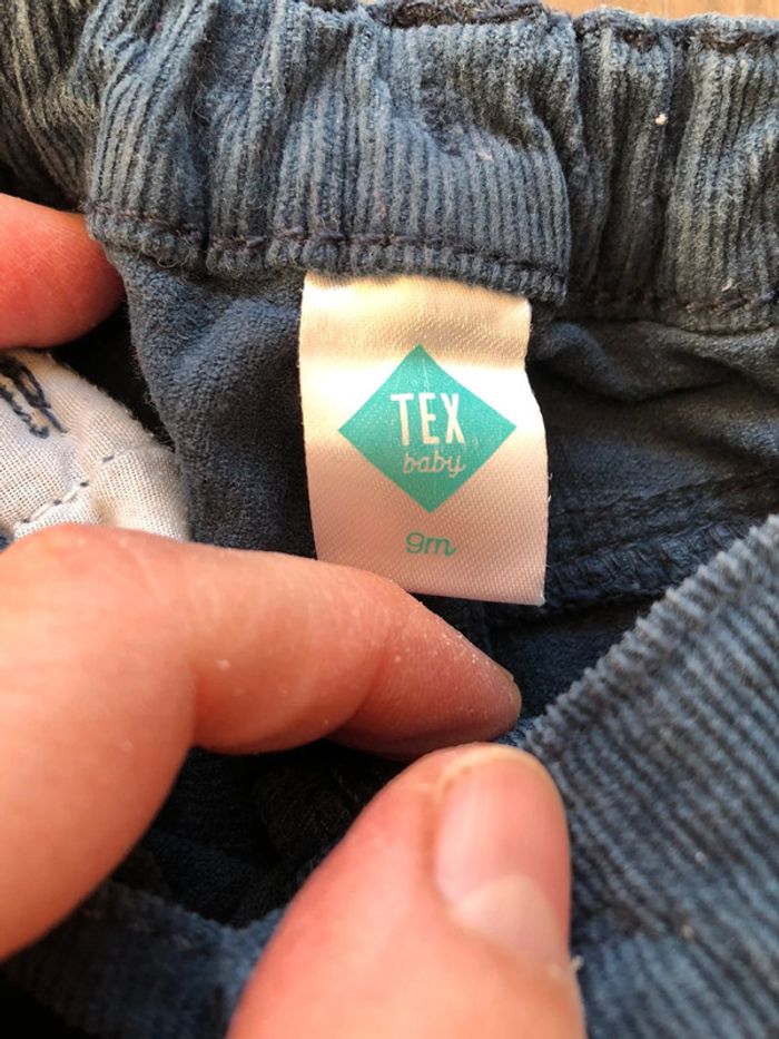 Lot 2 pantalons velours bébé 9 mois grands - photo numéro 3