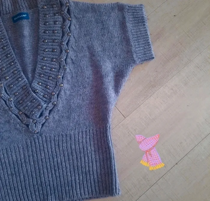 Pull surpull débardeur chaud laine Vintage T unique - photo numéro 5
