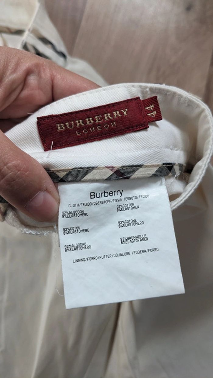 Pantacourt blanc/crème Burberry 40 - photo numéro 5