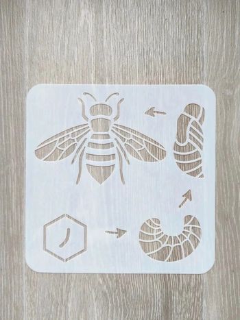 Pochoir du cycle de vie de l'abeille
