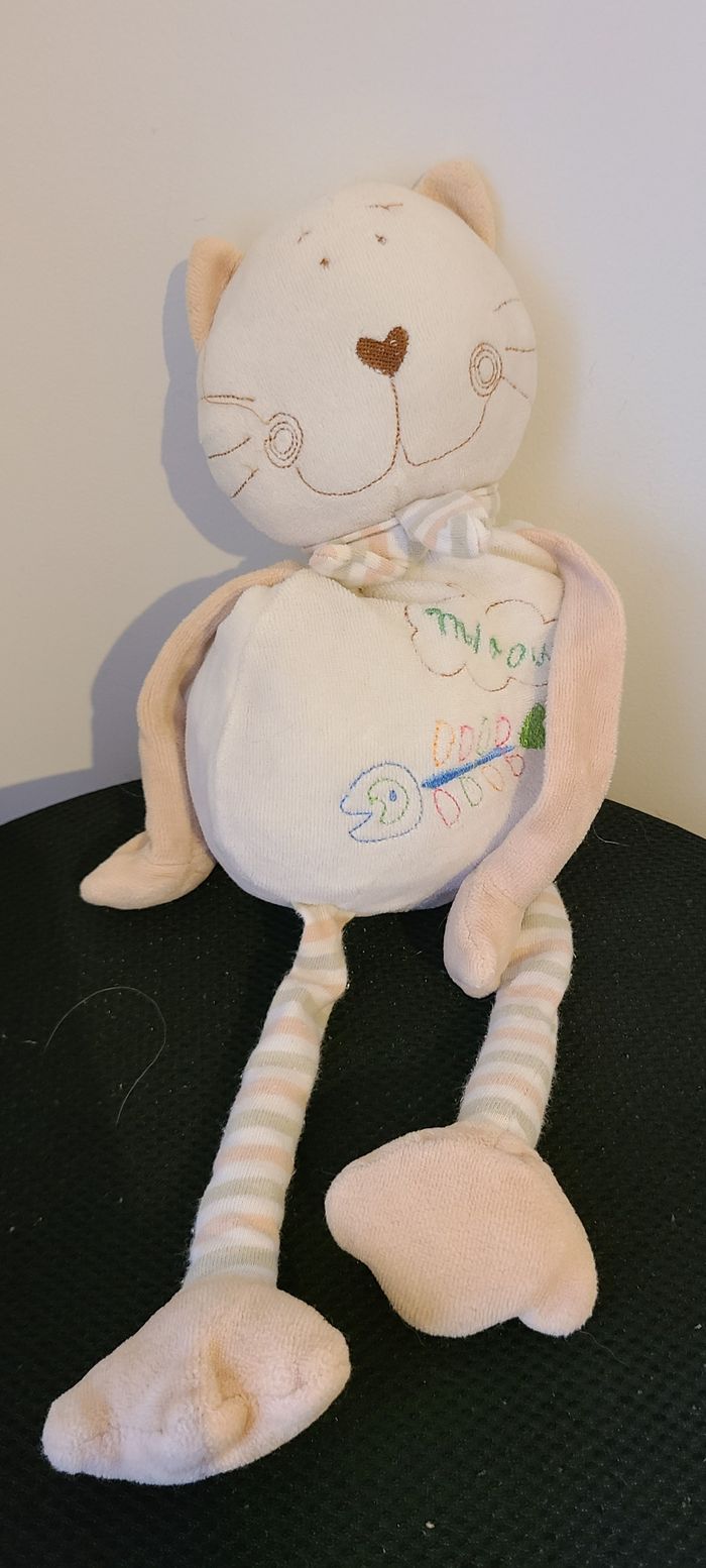 Peluche chat beige et marron clair *Crédit Agricole* - photo numéro 3