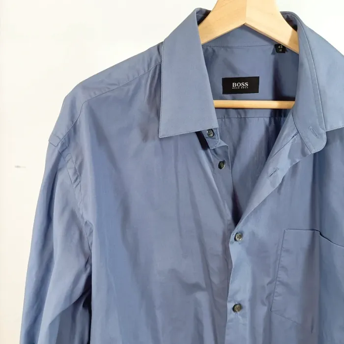 Chemise homme Hugo Boss bleue classique manches longues taille XL élégante A1481 - photo numéro 3