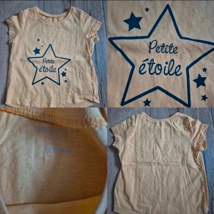 🌞 Lot 5 hauts été bébé fille 12 mois /80 cm Sequins, volants & couleurs - photo numéro 4