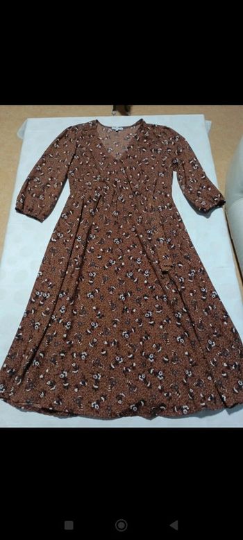 Robe femme Creeks taille 40 rétro vintage cintrée manches mi longue légèrement bouffantes