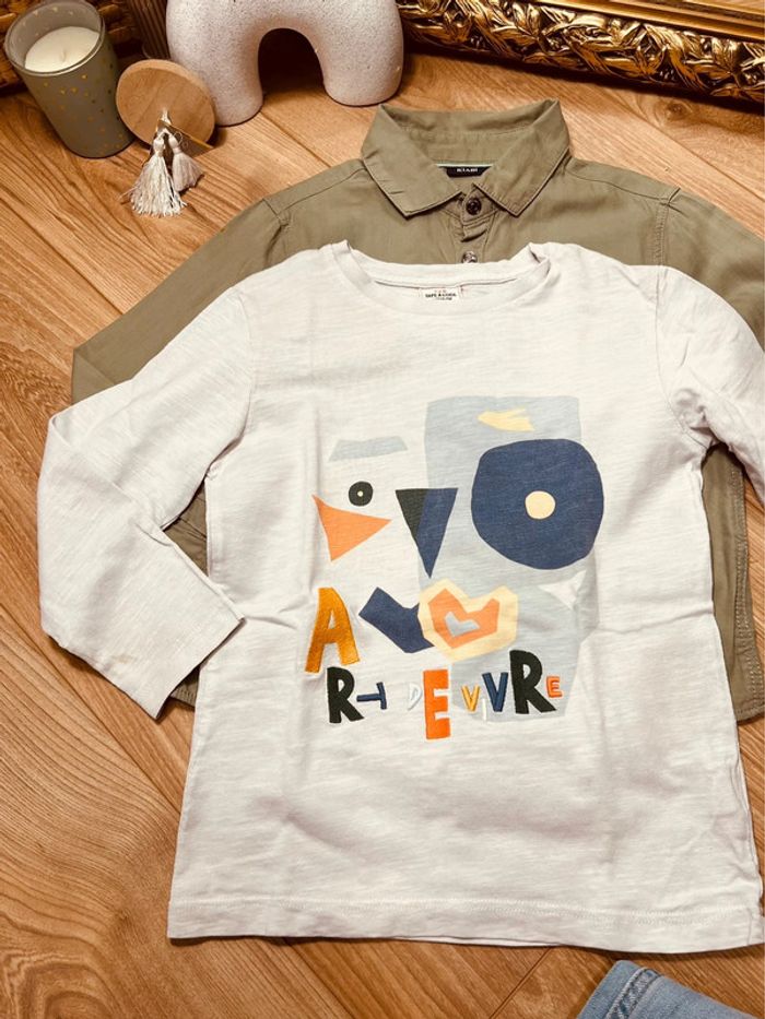 Taille 6 ans ensemble 3p garçon TAO Kiabi vert bleu * pastel * 💙 - photo numéro 5