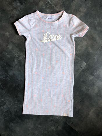 Chemise de nuit gris rayures abricot 5/6 ans