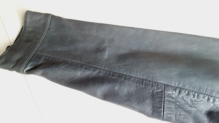 Vêtement femme veste blouson en cuir bleu gris Kookaï taille 38 - photo numéro 4