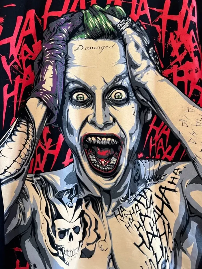 T shirt noir homme Black Timber taille S Joker Suicide Squad Jared Leto Maglietta uomo Herren Men - photo numéro 2