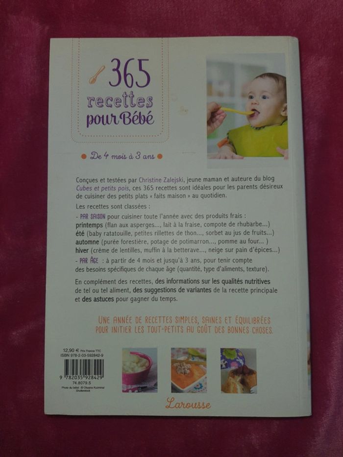 Livre 365 recettes pour bébé - photo numéro 2