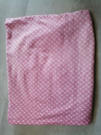 drap housse rose et blanc pour lit 1 pers 90 x 190 cm