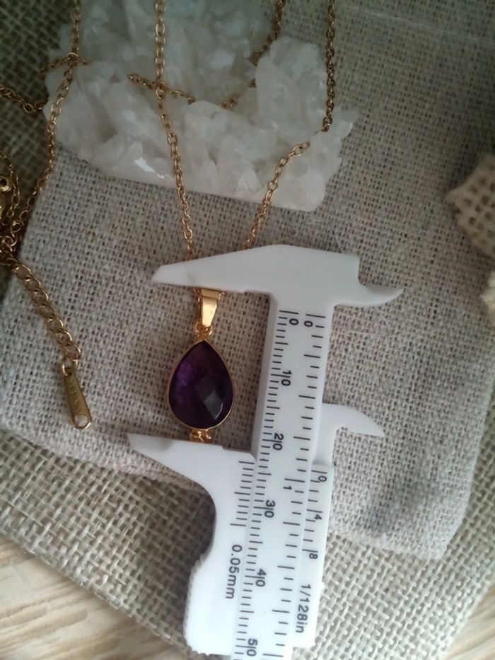 Collier améthyste 💜 sertissage oriental - photo numéro 3