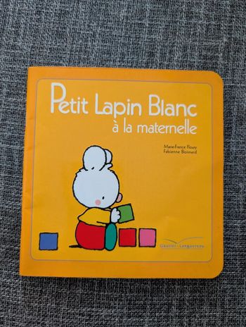 Livre petit lapin blanc à la maternelle