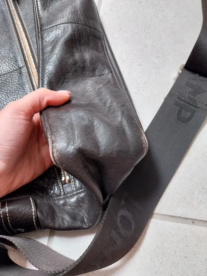 Sacoche en cuir marron foncé Longchamp - photo numéro 13