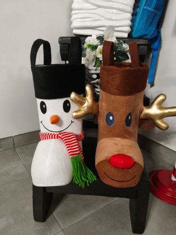 Bottes de Noël renne et bonhomme de neige