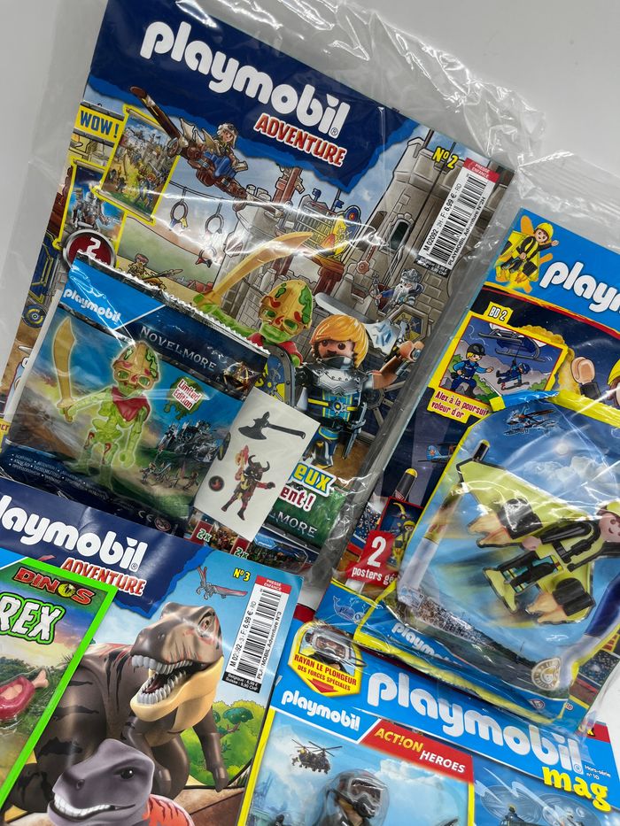 Lot de 4 livres D’activités Magazines Playmobil Adventure Avec leurs figurines Neuf - photo numéro 3