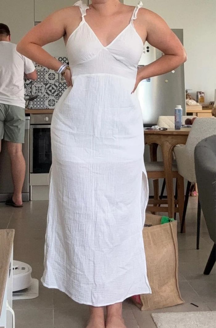 Robe longue blanche gaze de coton Killibi taille S/M - photo numéro 2