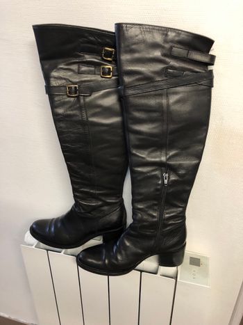 Bottes montantes au genoux en cuir noir taille 36 La Scarpa