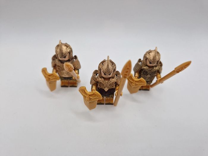 Figurines type lego 3 guerriers elfes custom 3d résine seigneur des anneaux - photo numéro 7
