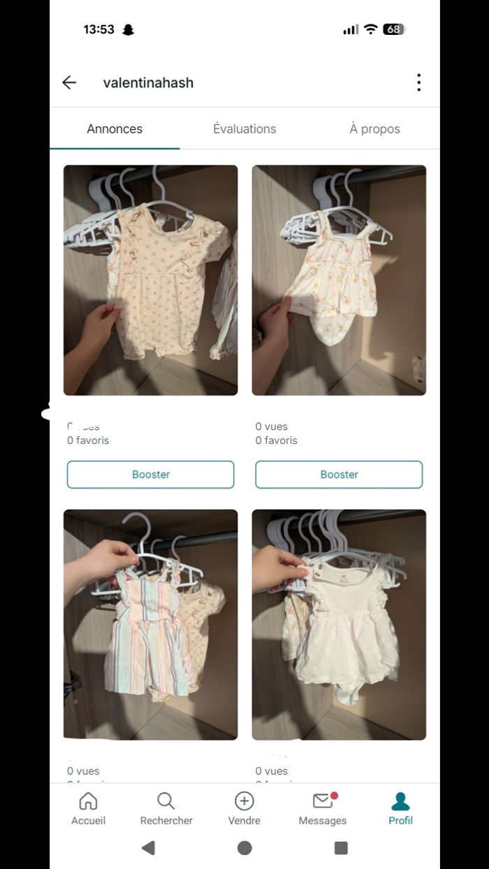 Lots vêtements bébé filles 0-1 mois