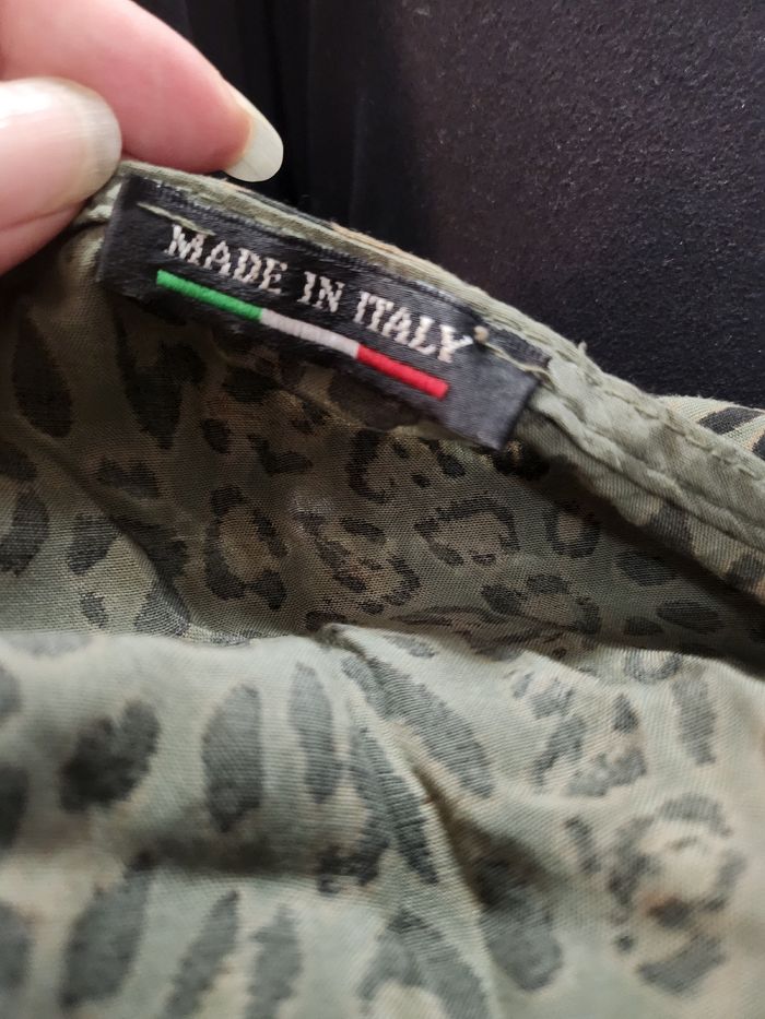 Robe kaki made in italy taille unique manches retournables - photo numéro 5