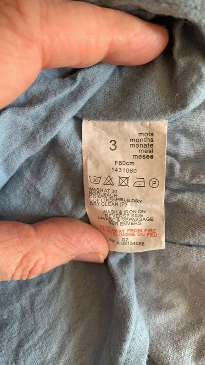 Robe bleue velours en 3 mois - photo numéro 5