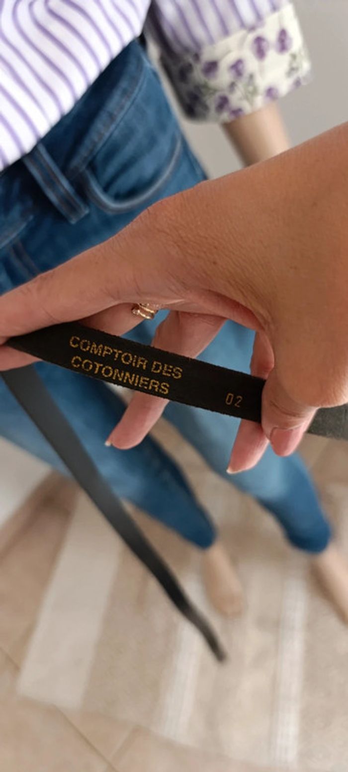 Ceinture noir cuir comptoir des cotonniers taille 2 - photo numéro 3