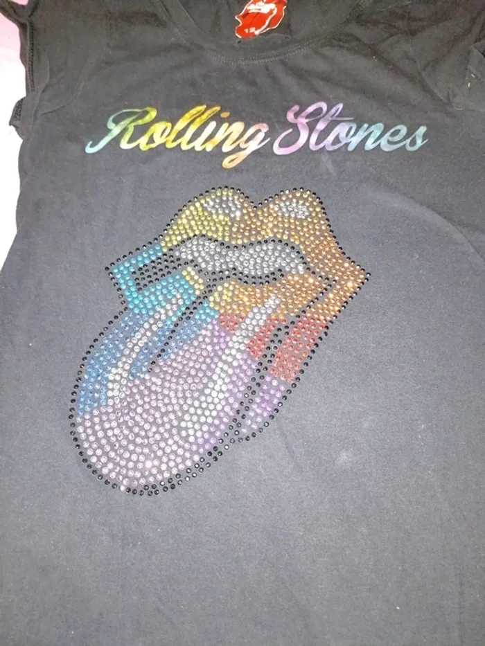 Tee-shirt 12 ans rolling stones arc en ciel - photo numéro 2
