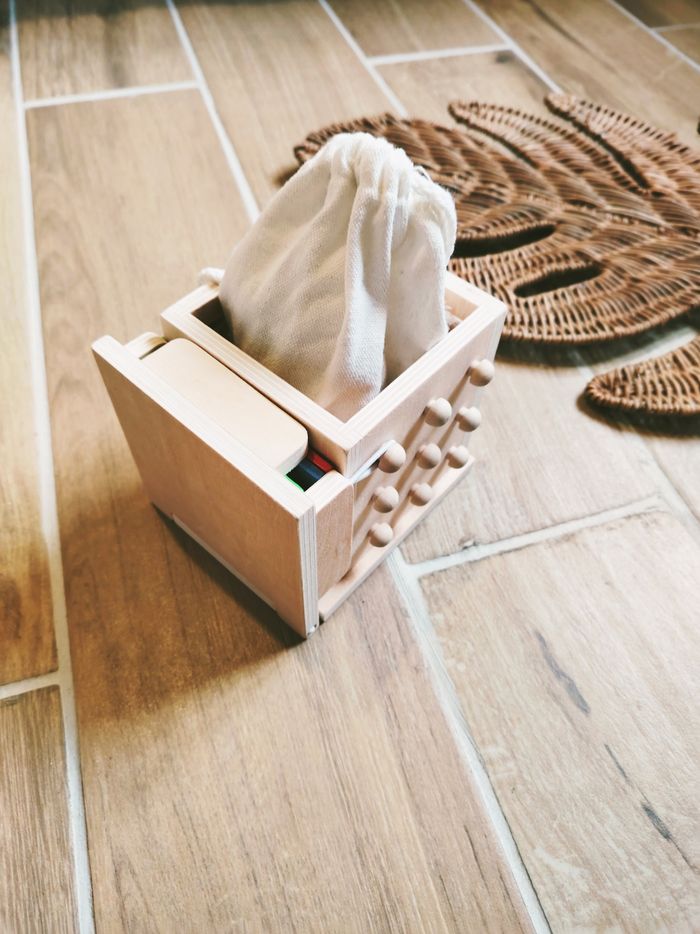 🥕Cube d'éveil multi activités 6 en 1 formes à encastrer pêche à la ligne.. en bois - photo numéro 8