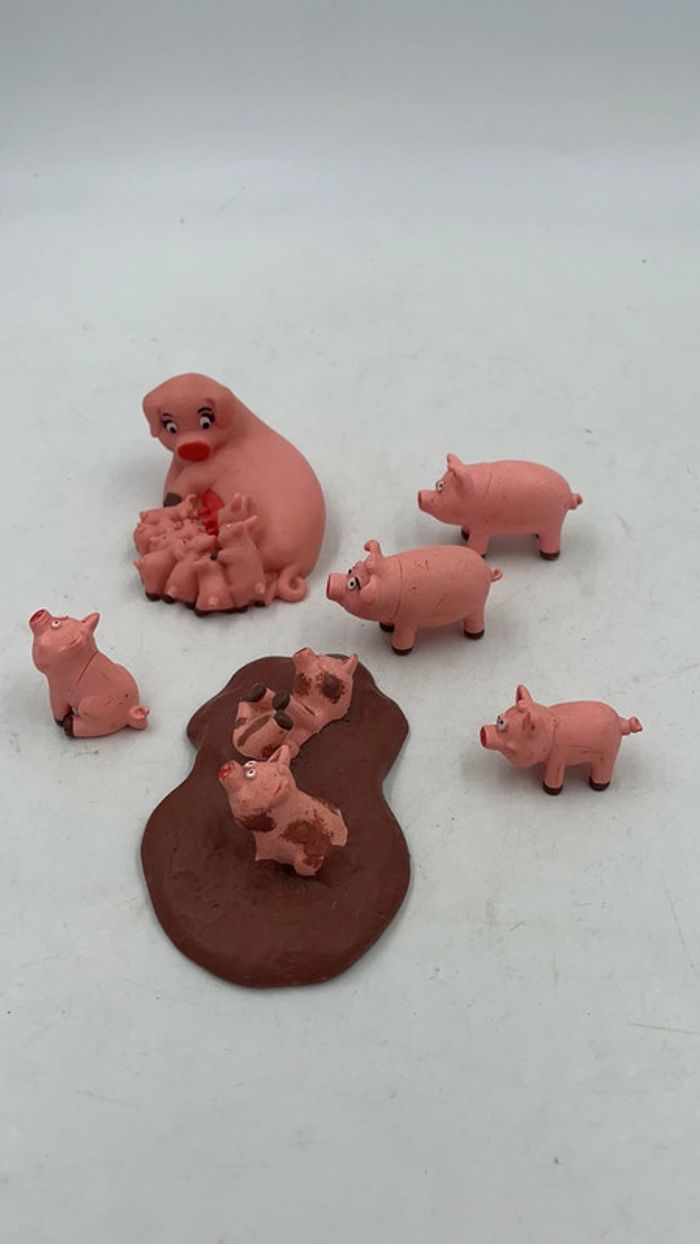 Lot de figurines les animaux de la ferme Cochons x 6 - photo numéro 3