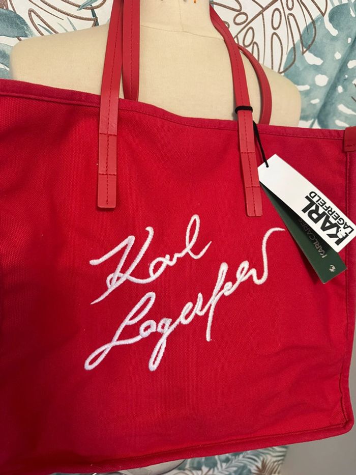 Sac tote bag Karl Lagerfeld rouge neuf - photo numéro 2
