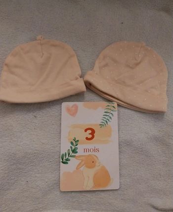 Lot 2 bonnet 3 mois 