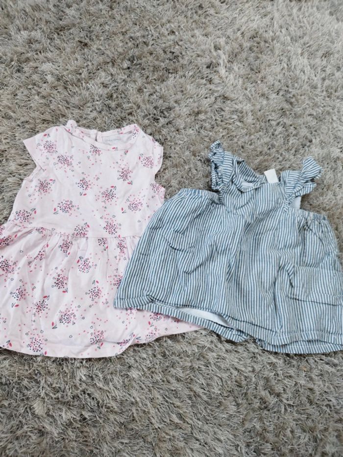 Lot de deux robes bébé fille été 6 mois