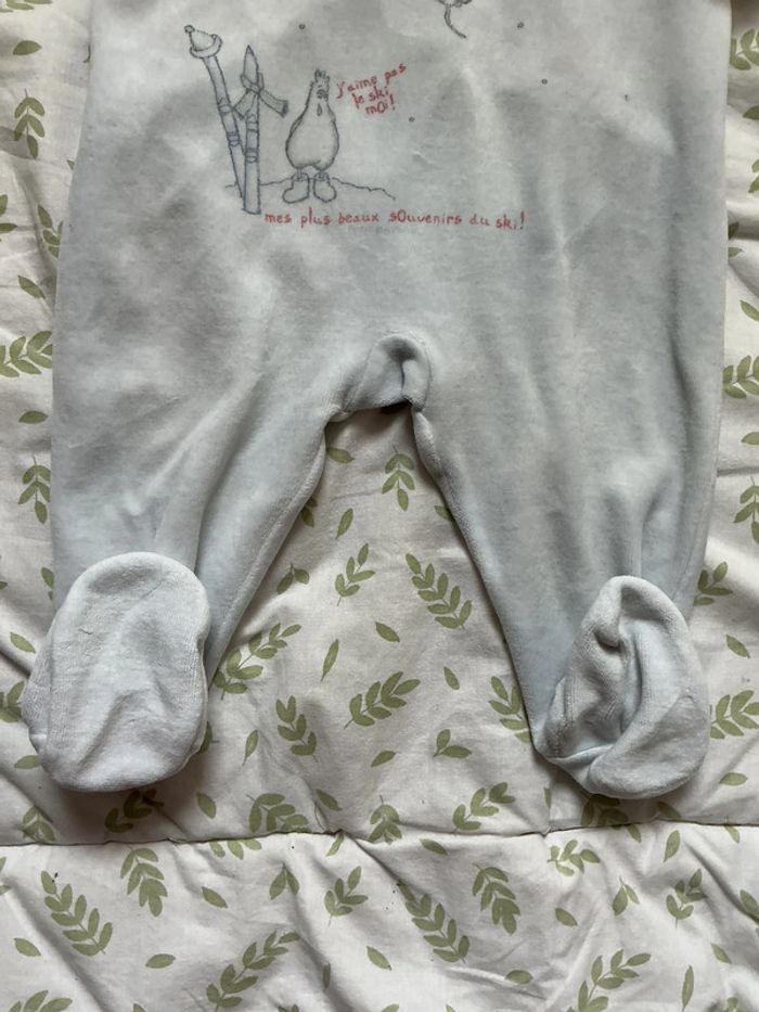 pyjama grenouillère en velours bleu 6 mois petit bateau - photo numéro 4