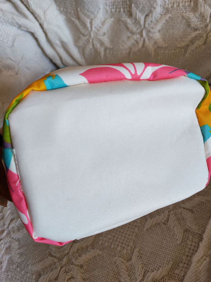Trousse vanity blanc motif feuilles neuf - photo numéro 2