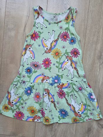 Robe licorne verte 5-6 ans