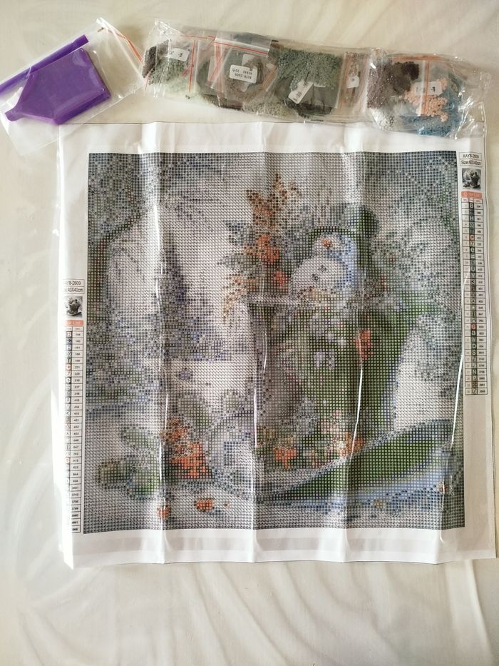 Diamond painting chapeau et bonhomme de neige #N115 - photo numéro 2