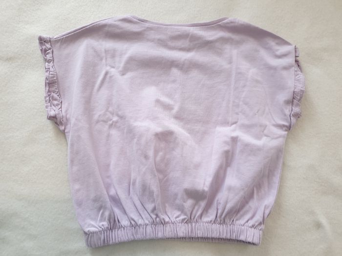Tshirt oversize lila manches froufrous - T86 - Zara - photo numéro 5