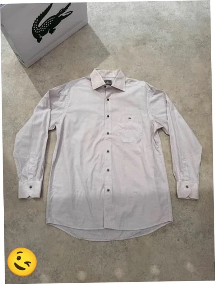 Chemise Lacoste manche longue Taille L blanc Homme Men CHE77 - photo numéro 4