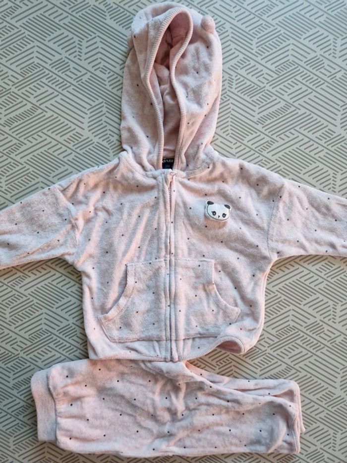 Ensemble fille Kiabi rose panda 73-76 cm