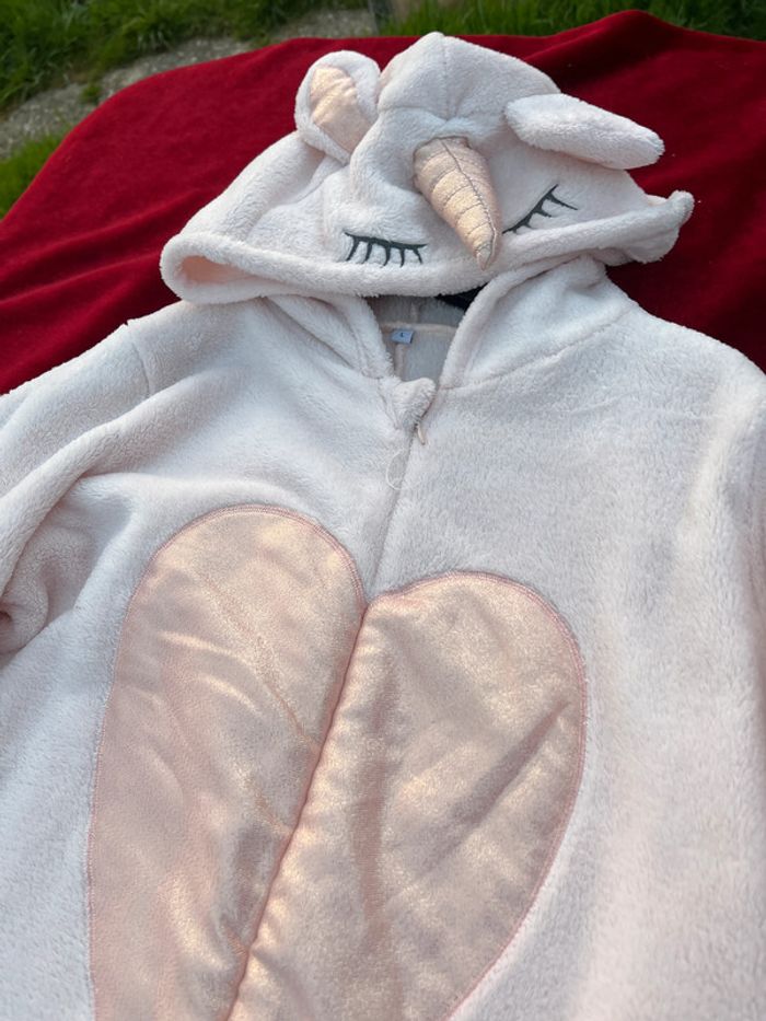Grenouillère Licorne Cœur   Blanche et rose T L ou T 40/42 - photo numéro 6