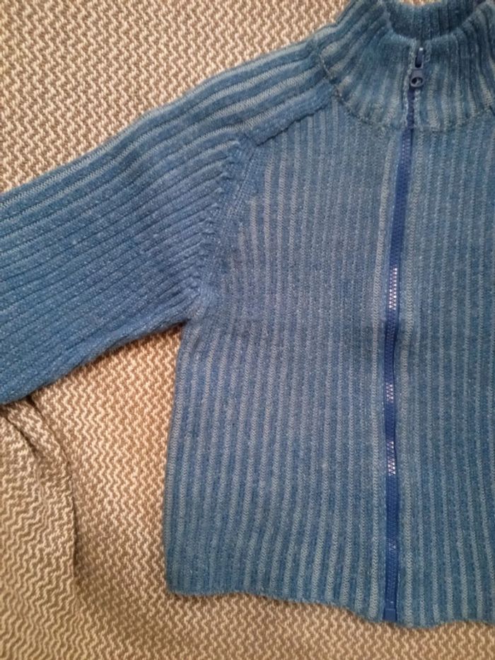 Gilet zippé bleu - T.18 mois - photo numéro 3