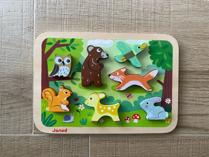 Puzzle en bois à poser animaux de la forêt Janod